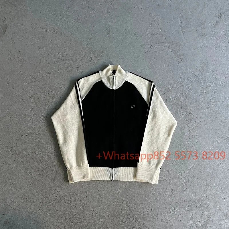 Black spliced beige sweater